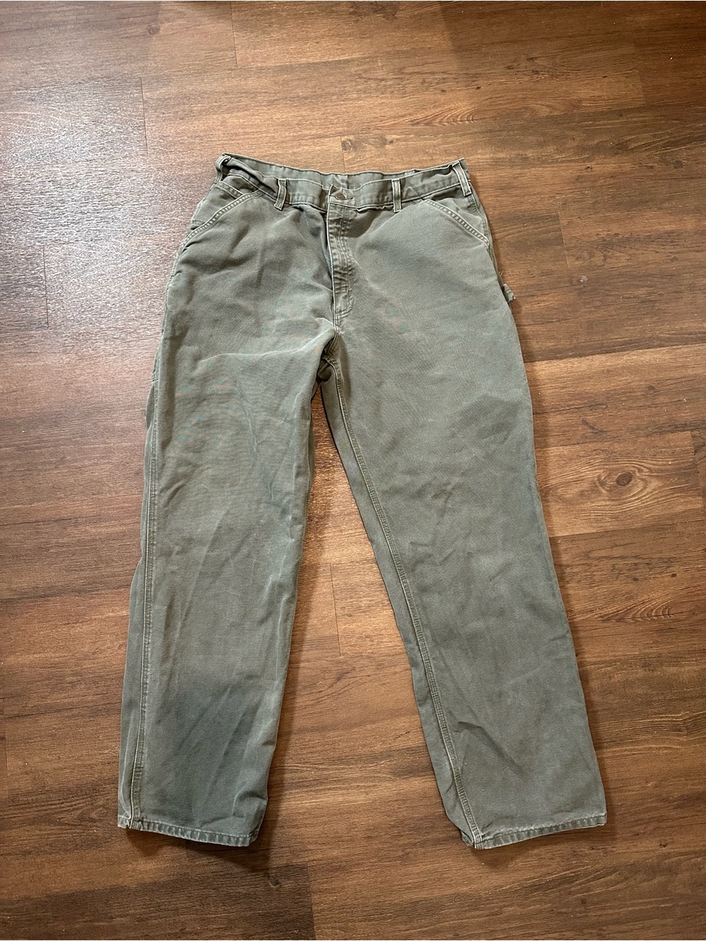 Carhartt green carpenter denim pants